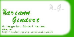 mariann gindert business card